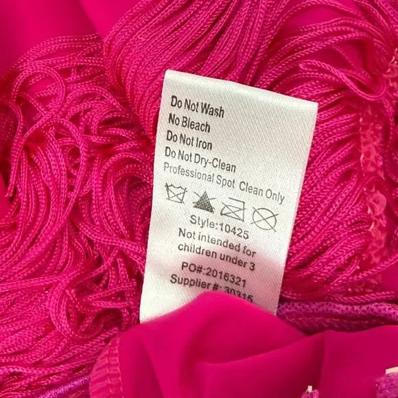 Weissman Showtime Fuschia Pink Sequin Dance Costume US Size IC 7-8 Intermediate - Picture 9 of 11